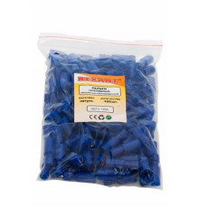 Разъем штекерный полностью изолированный гнездо 4 мм (1.5-2.5 мм²) синий REXANT 100шт