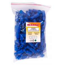 Разъем штекерный полностью изолированный штекер 4 мм (1.5-2.5 мм²) синий REXANT 100шт