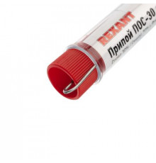 Припой с канифолью ПОС-30 REXANT, 10 г, Ø1.0 мм, (олово 30%, свинец 70%), колба