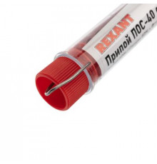 Припой с канифолью ПОС-40 REXANT, 10 г, Ø1.0 мм, (олово 40%, свинец 60%), колба