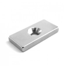 Магнит неодимовый прямоугольник 20х10х3 мм с зенковкой 6,5х3 мм (упаковка 2 шт.) REXANT