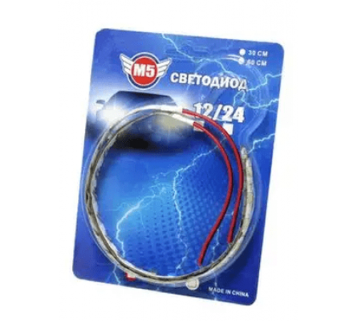 Полоса светодиодная 18 SMD 5050 30см синяя ( черная основ.),(блистер 2шт) М5