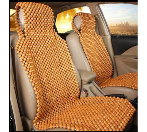 Накидка на сиденье Nova Bright дер. массажная покрытая светлым лаком,с подголовником(127х38см)