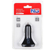 Разветвитель прикуривателя 3USB, 3А, 12/24В пластик