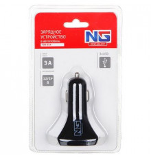 Разветвитель прикуривателя 3USB, 3А, 12/24В пластик