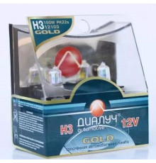 Лампы H3 12V 55W PK22s к-т GOLD Диалуч ЛЧ167