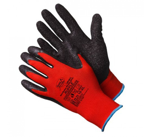 Перчатки нейлоновые красные с текстурированным латексом.9 (L) Ruffle