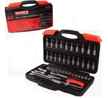Набор инструмента 46 предм. 1/4 с трещеткой+биты АВТОМ TOOL,PROFFI.CrV, пласт. кейс