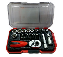 Набор инструмента 27предм. 1/4 с трещ.+биты+карданчик+удл50мм АВТОМ TOOL,PROFFI пласт кейс