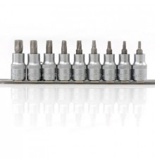 Набор вставок 11 предм. 1/4+3/8 Т10-Т60 на планке ABTOMTOOL,PROFFI,CrV