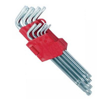 Набор ключей TORX 9пр Т10-Т50 ABTOMTOOL,PROFFI,DIN3124,CrV L-обр,с отверстием,среднее