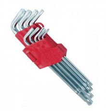 Набор ключей TORX 9пр Т10-Т50 ABTOMTOOL,PROFFI,DIN3124,CrV L-обр,с отверстием,среднее