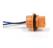 Колодка лампы W21/5W (3 контакта, гнездовая, термостойкий пластик, провода) "ДИАЛУЧ"  T20 socket