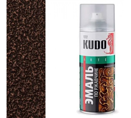 Краска молотковая по ржавчине черн.бронза KU-3009 KUDO аэрозоль 520мл