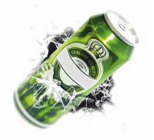 Наклейка "Разбитое стекло (Банка пива)"