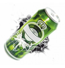 Наклейка "Разбитое стекло (Банка пива)"