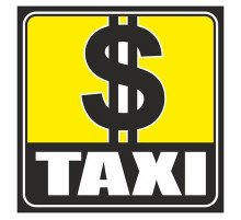 Наклейка  желтый квадрат "TAXI"_