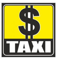 Наклейка  желтый квадрат "TAXI"_