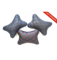 Подушка на подголовник Косточка (черная/ красный ромб)