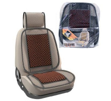 Накидка на сиденье Nova Bright-fusion деревянная массаж. с сеткой и подголовником,черная (131х51см)