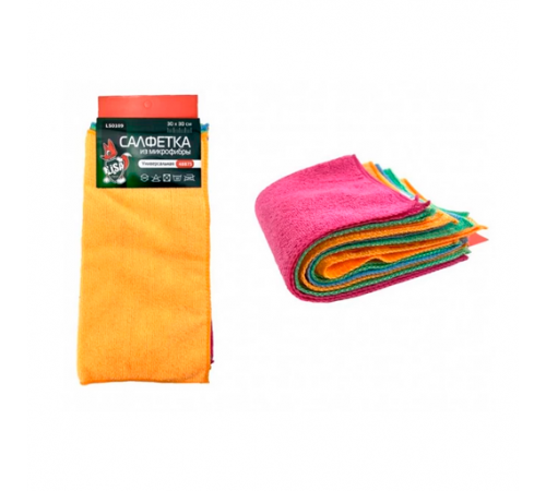 Салфетки из микрофибры "Li-Sa" 6 шт. (30х30см), плотность 200г/м2