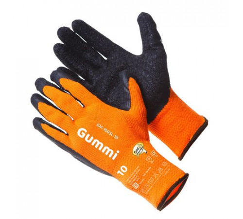 Перчатки теплые зимние из 70% акрила оранж цв с рефл лат покр р.9 (L) Gummi