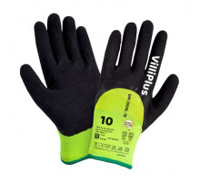 Перчатки теплые зимние из 100% акрил.зеленые, со вспененным латексным покрытием р.12(XXXL) VilliPlus