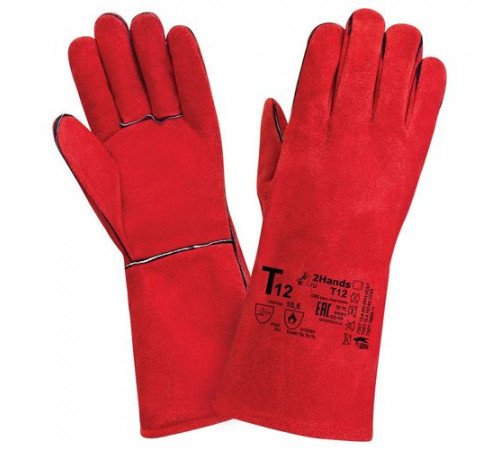 Краги спилковые красные Cowsplit Leather Welding Gloves р.11 (XXL) Norma