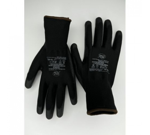 Перчатки нейлоновые черные с полиуретановым покрытием р.9 (L) Terra