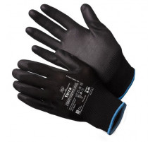 Перчатки нейлоновые черные с полиуретановым покрытием р.9 (L) Terra