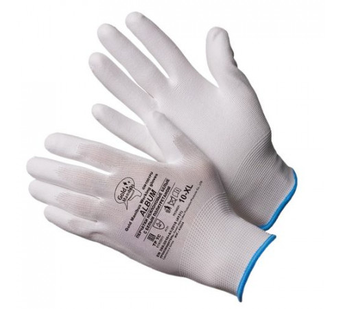 Перчатки нейлоновые белые с полиуритановым покрытием р.10 (XL) Album
