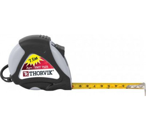 Рулетка в обрезиненном корпусе, 7.5 м / THORVIK