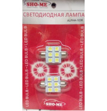 Светодиод C10W 12V 31мм 6SMD белый SHO-ME (к-кт 2шт)