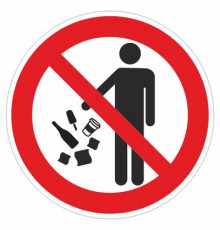 Наклейка Знак "Мусорить запрещено!", самоклеющийся D-100мм