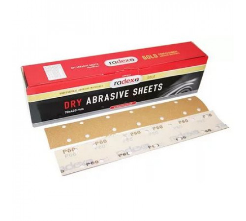 Шлифовальная полоса RADEX 70ммч420мм 14 отверстий Р240