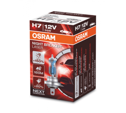 Лампа H7 12V 55W PX26d +150% 3750K OSRAM