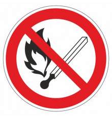 Наклейка Знак «Запрещается пользоваться открытым огнем и курить»(код Р 02)" ГОСТ Р 12.4.026-2001