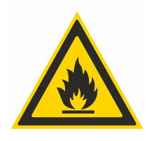 Наклейка Знак "Пожароопасно. Легковоспламеняющиеся вещества", самокл.W 01 "ГОСТ Р 12.4.026-2001
