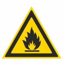 Наклейка Знак "Пожароопасно. Легковоспламеняющиеся вещества", самокл.W 01 "ГОСТ Р 12.4.026-2001