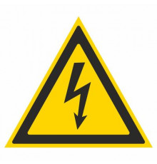 Наклейка Знак  "Опасность поражения электрическим током", самокл. W 08 "ГОСТ Р 12.4.026-2001_