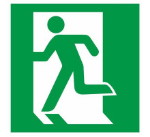 Наклейка Знак  "Выход здесь (левосторонний)", самокл. Е 01-01 "ГОСТ Р 12.4.026-2001_