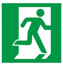 Наклейка Знак "Выход здесь (правосторонний)", самокл. Е 01-02 "ГОСТ Р 12.4.026-2001_