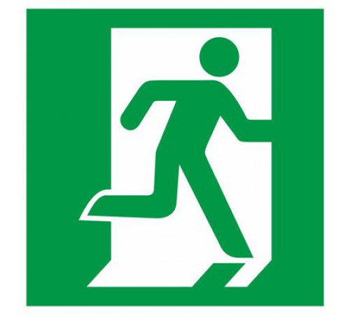 Наклейка Знак "Выход здесь (правосторонний)", самокл. Е 01-02 "ГОСТ Р 12.4.026-2001_