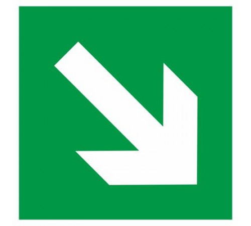 Наклейка Знак "Направляющая стрелка под углом 45°", самокл. Е 02-02 "ГОСТ Р 12.4.026-2001_