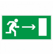 Наклейка Знак "Направление к эвакуационному выходу направо°", самокл. Е 03 "ГОСТ Р 12.4.026-2001_