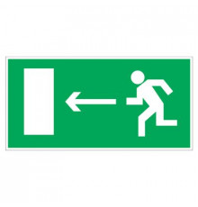Наклейка Знак "Направление к эвакуационному выходу налево°", самокл.Е 04 "ГОСТ Р 12.4.026-2001_