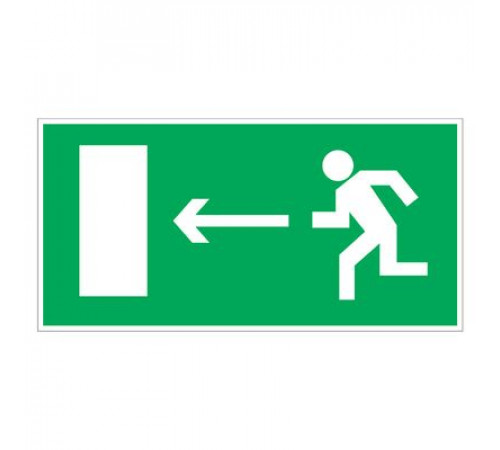 Наклейка Знак "Направление к эвакуационному выходу налево°", самокл.Е 04 "ГОСТ Р 12.4.026-2001_