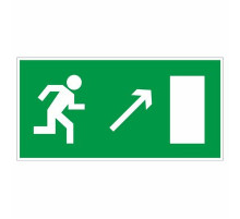 Наклейка Знак "Направление к эвакуационному выходу направо вверх°", самокл. Е 05 "ГОСТ Р 12.4.026-20