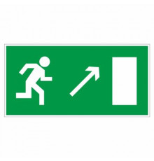 Наклейка Знак "Направление к эвакуационному выходу направо вверх°", самокл. Е 05 "ГОСТ Р 12.4.026-20