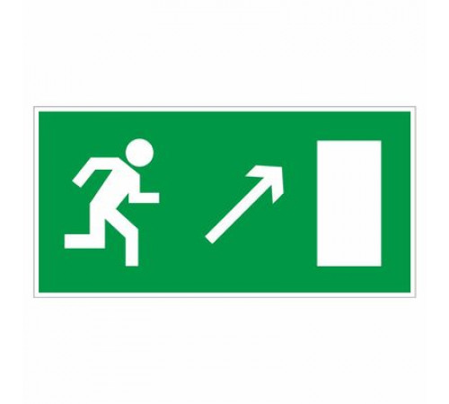 Наклейка Знак "Направление к эвакуационному выходу направо вверх°", самокл. Е 05 "ГОСТ Р 12.4.026-20